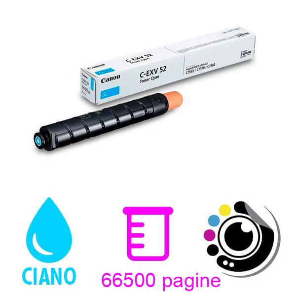 Toner Originale Canon C-EXV52 Ciano 0999C002