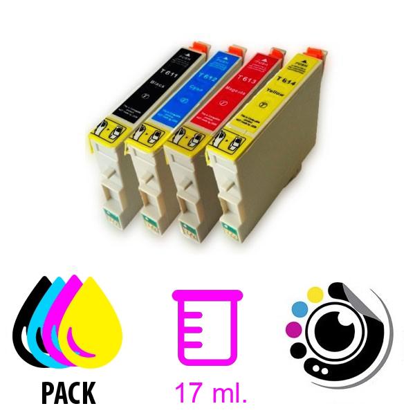 Pacchetto 4 Compatibili Cartucce Epson T0611/2/3/4