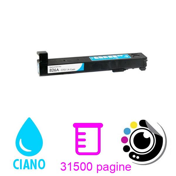Toner compatibile HP CF311A / 826A Ciano M850, M855DN, M855X, M855XH