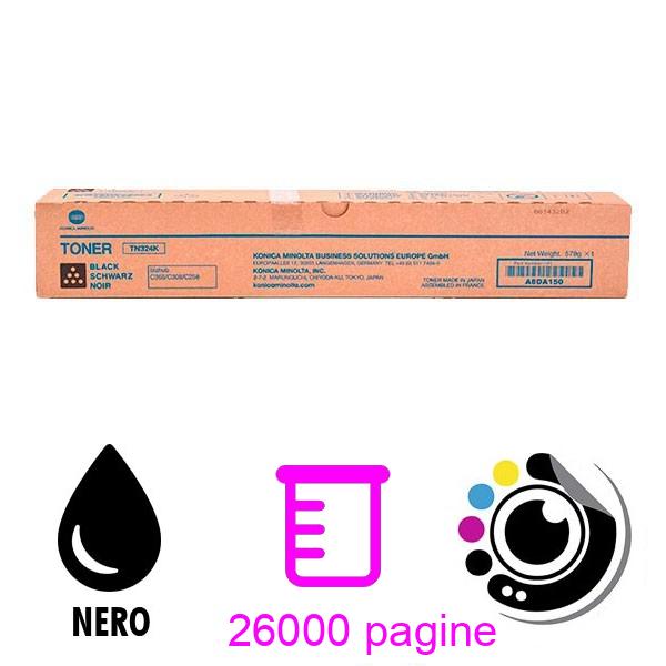 Toner Originale Konica Minolta Bizhub C258 / C308 / C368 Nero A8DA150 / TN-324K / TN324