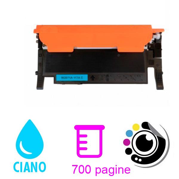 Toner compatibile HP W2071A / 117A Ciano con Chip