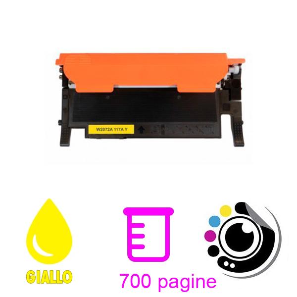 Toner compatibile HP W2072A / 117A Giallo con Chip