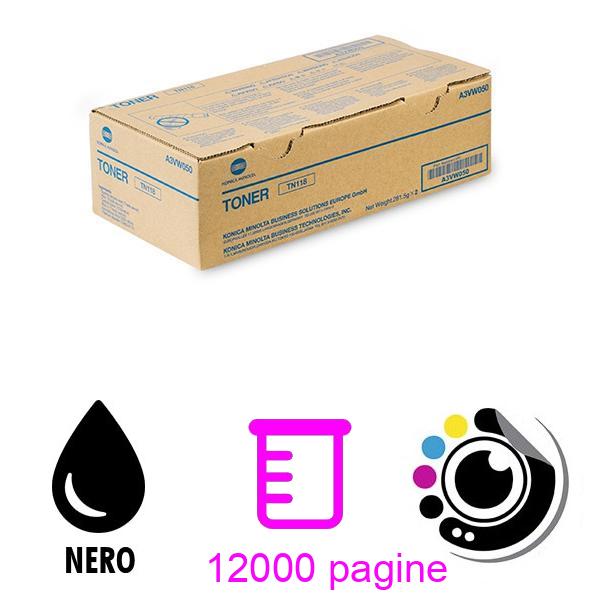Originale Pack 2 Toner Konica Minolta TN118 A3VW050 Nero