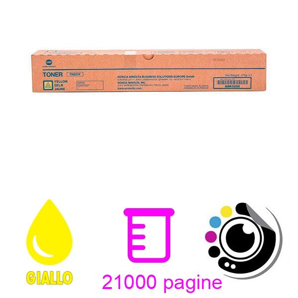 Toner Originale Konica Minolta Bizhub C227 / C267 / C287 Giallo TN-221Y / A8K3250 / TN221