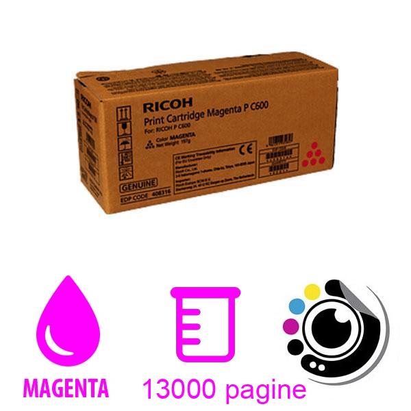 Toner Originale Ricoh P-C600 Magenta 408316