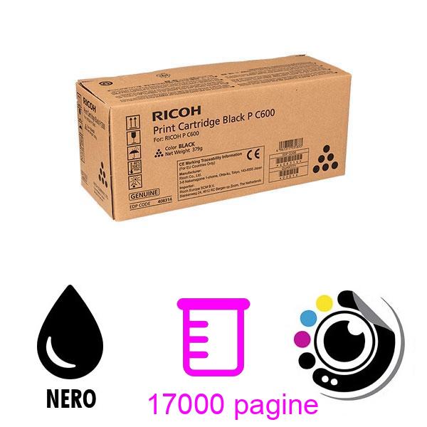 Toner Originale Ricoh P-C600 Nero 408314