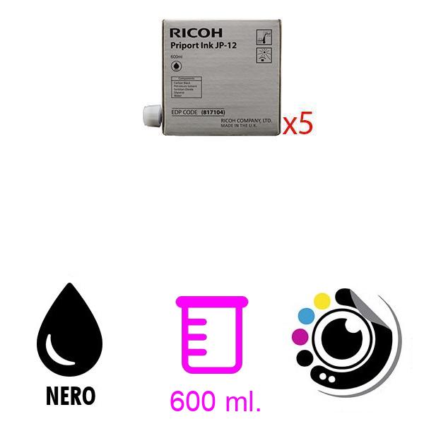 Originale pack Toner ricoh JP12 ( 5 uds) 817104 Nero